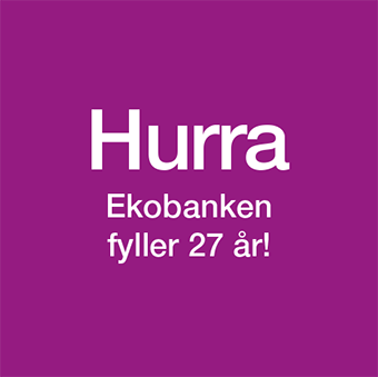 Text: Hurra! Ekobanken fyller 27 år!