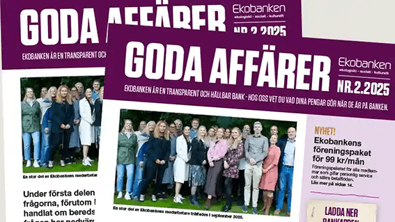 Två framsidor av Goda Affärer nr 2, 2025