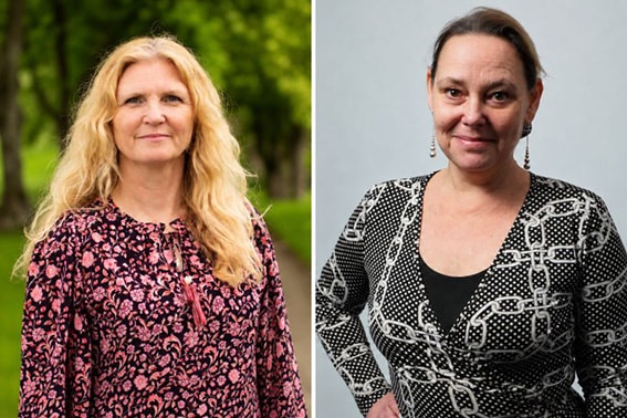 Porträttfoton på Maria Flock Åhlander och Charlotta Szczepanowski.