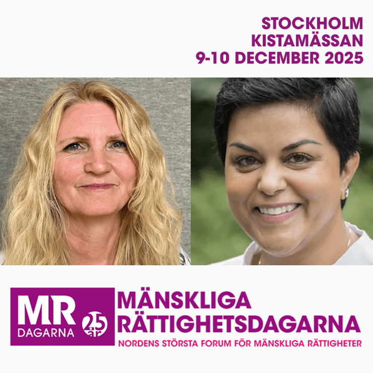Maria Flock Åhlander och Parul Sharma på Mänskliga Rättighetsdagarna 9-10 december 2025 i Kistamässan